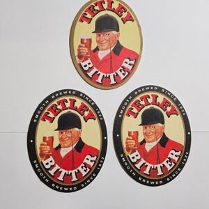 Vintage Tetley‎ Bitter Beer Coasters Lot of 3 Barware Advertising Collectible
